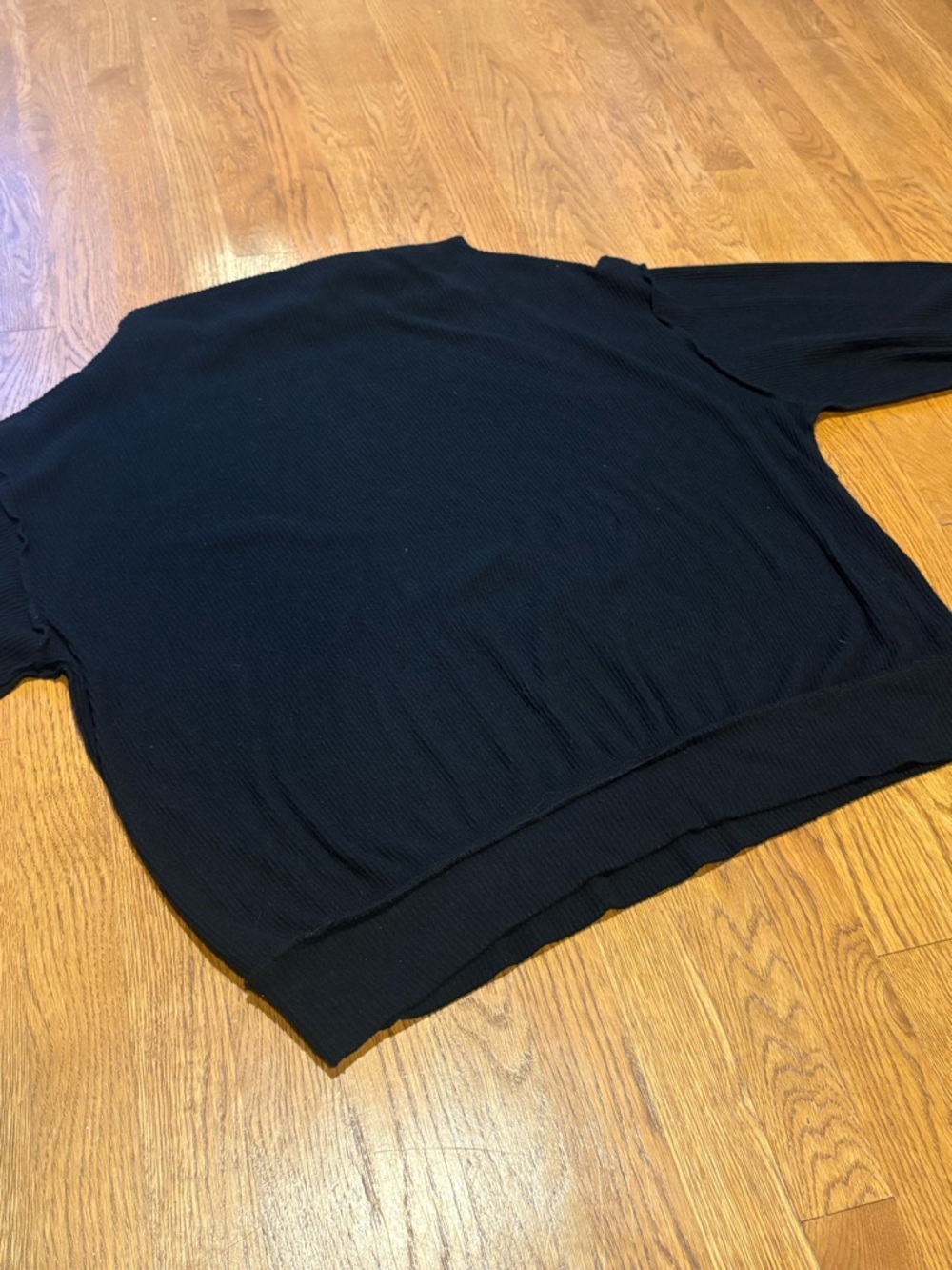 We The Free black oversized or cropped crewneck lightweight sweater